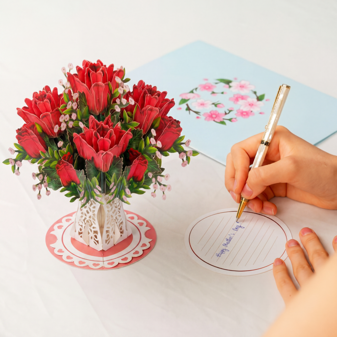 Amorei™  - Paper Love Flower Bouquet Pop-Up Card