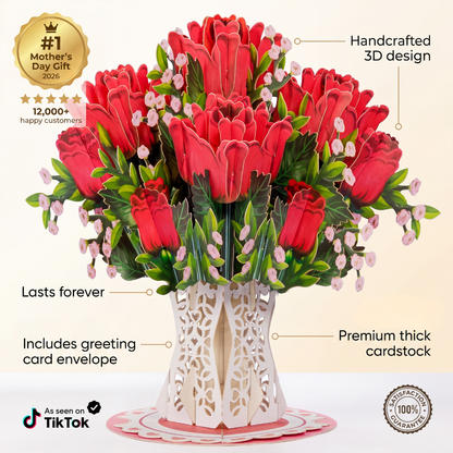 Amorei™  - Paper Love Flower Bouquet Pop-Up Card