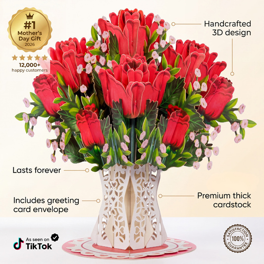Amorei™  - Paper Love Flower Bouquet Pop-Up Card